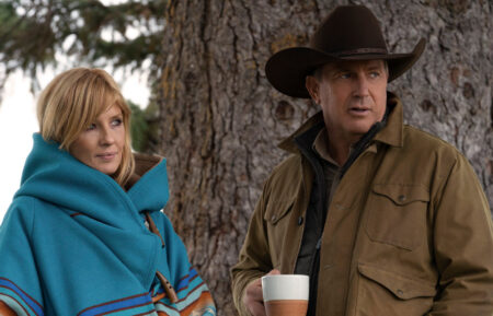 Kelly Reilly and Kevin Costner in Yellowstone