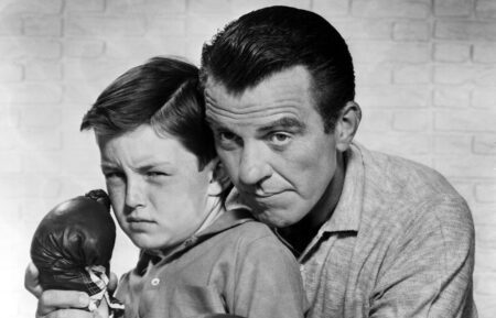 Jerry Mathers and Hugh Beaumont in Leave It to Beaver