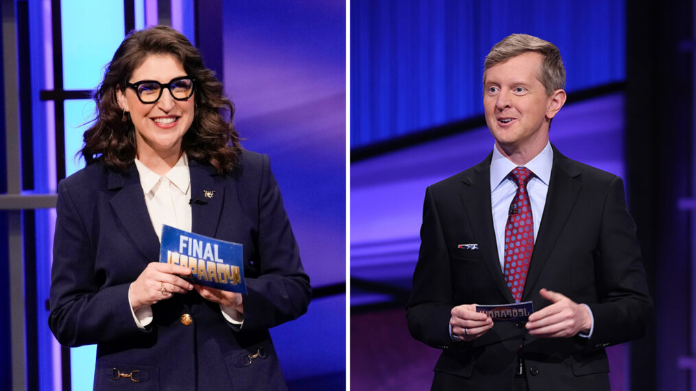 Mayim Bialik and Ken Jennings