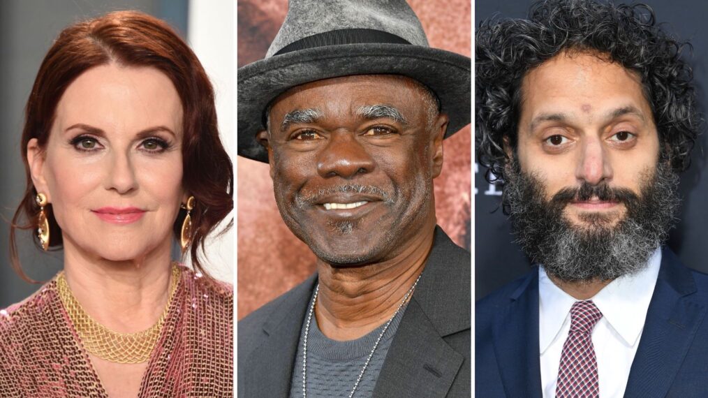 Megan Mullally (L), Glynn Turman (C), Jason Mantzoukas (R)