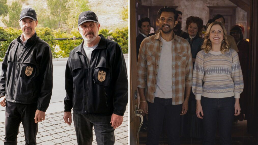 Sean Murray and Gary Cole in NCIS, Utkarsh Ambudkar and Rose McIver in Ghosts