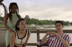 Summer Madison as Nicole, Minnie Mills as Shayla, and Sean Kaufman as Steven in Prime Video's The Summer I Turned Pretty