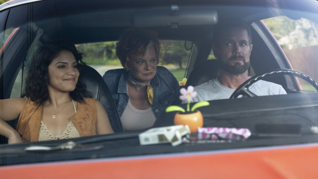 Shakira Barrera, Martha Plimpton, and Garret Dillahunt in Sprung