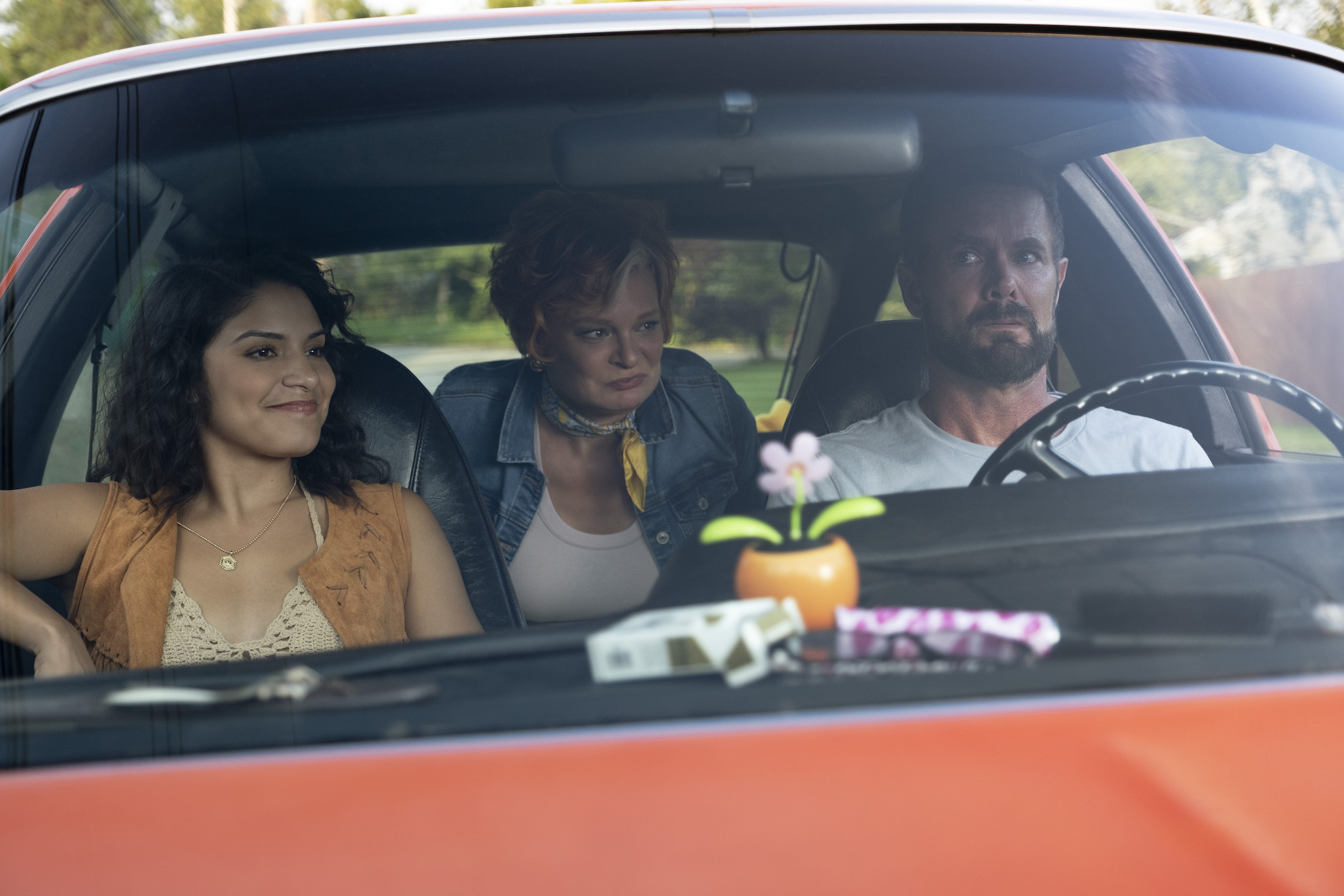 Shakira Barrera, Martha Plimpton, and Garret Dillahunt in Sprung