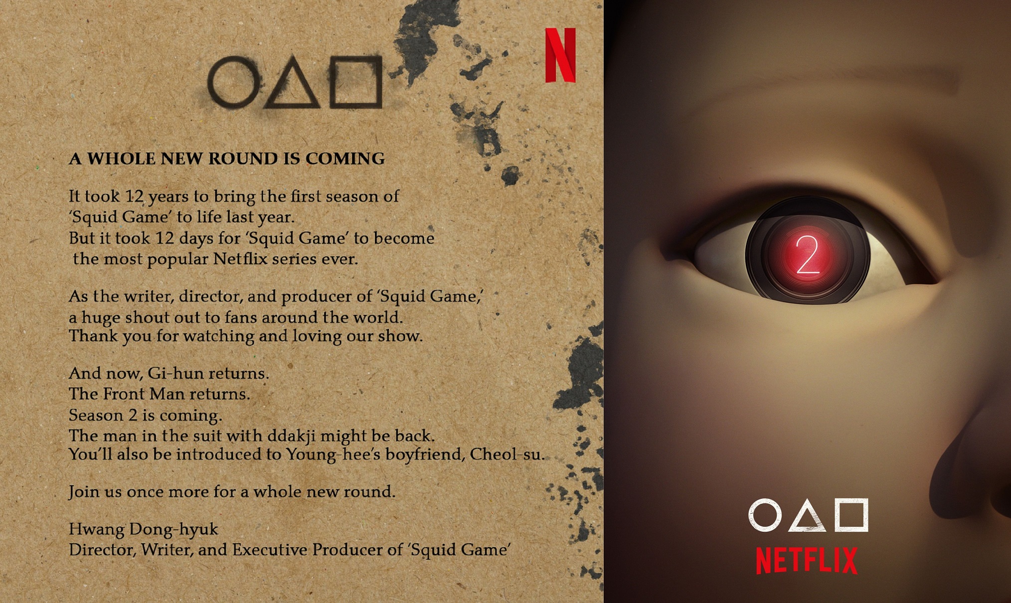 'Squid Game' Creator Teases Season 2 Details as Netflix Announces Next