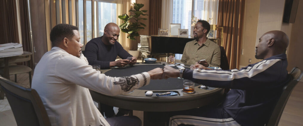 Terrence Howard as Quentin, Taye Diggs as Harper Stewart, Harold Perrineau as Julian Murch, Morris Chestnut as Lance Sullivan in The Best Man: The Final Chapters
