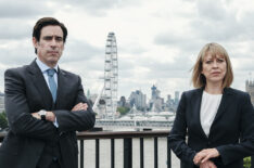 Stephen Mangan as Nathan and Nicola Walker as Hannah in The Split - Season 2