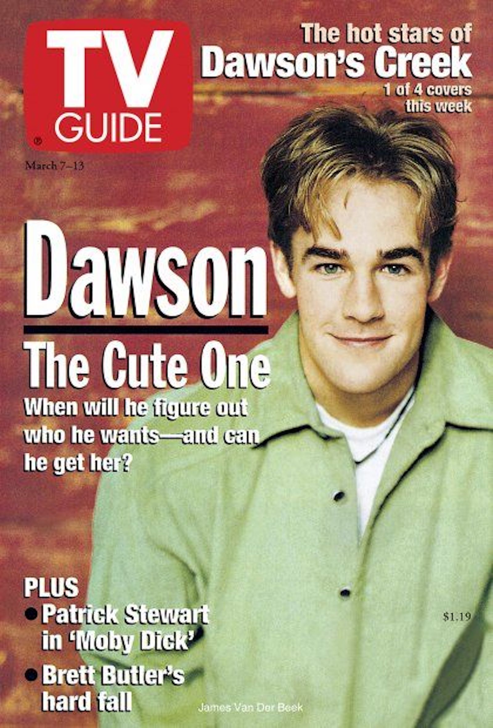 James Van Der Beek of Dawson's Creek on the cover of TV Guide Magazine