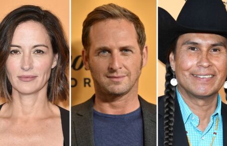 'Yellowstone' actors Wendy Moniz (L), Josh Lucas (C), and Mo Brings Plenty (R)