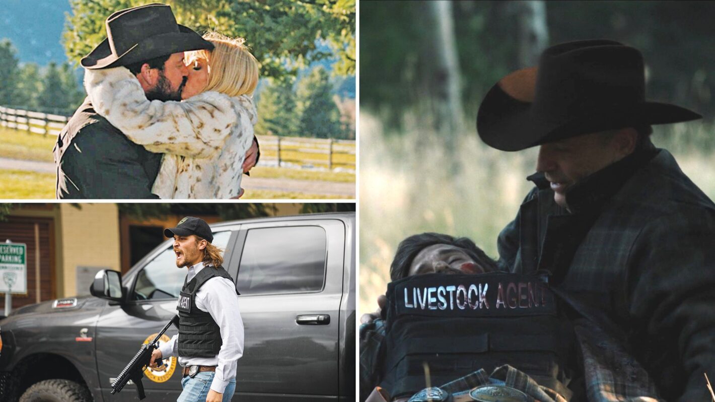 Cole Hauser, Kelly Reilly, Luke Grimes, Kevin Costner in Yellowstone