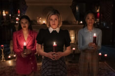 Camila Mendes as Veronica, Lilli Reinhart as Betty, and Erinn Westbrook as Tabitha in Riverdale