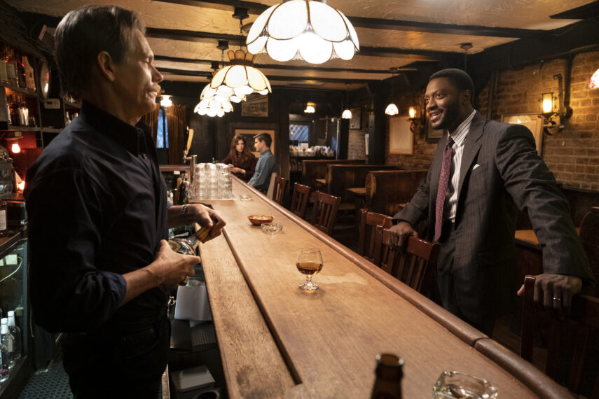 Kevin Bacon as Jackie Rohr and Aldis Hodge as Decourcy Ward in City on a Hill