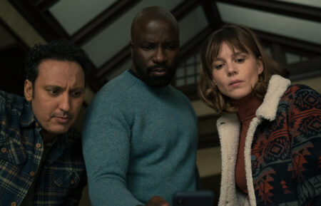 Aasif Mandvi as Ben Shakir, Mike Colter as David Acosta, and Katja Herbers as Kristen Bouchard in Evil - 'The Demon of the Road'
