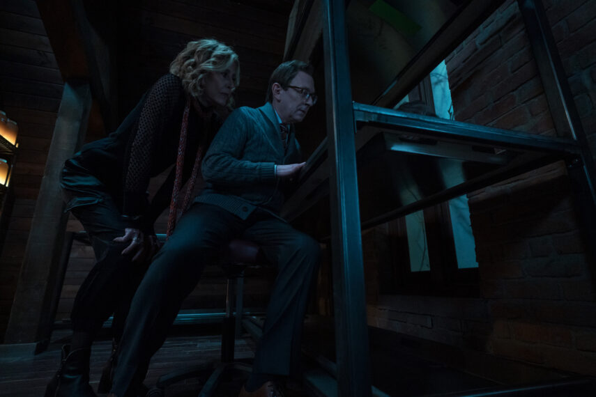 Christine Lahti as Sheryl Luria and Michael Emerson as Leland Townsend in Evil