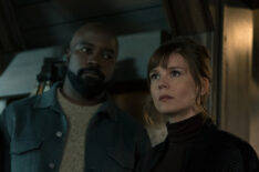 Mike Colter as David Acosta and Katja Herbers as Kristen Bouchard in Evil - 'The Demon of Cults'