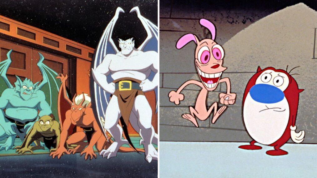 Disney Channel's Gargoyles (L) and Nickelodeon's The Ren & Stimpy Show (R)