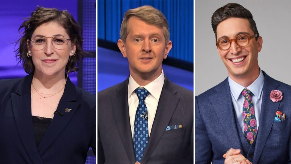 Jeopardy, Mayim Bialik, Ken Jennings and Buzzy Cohen