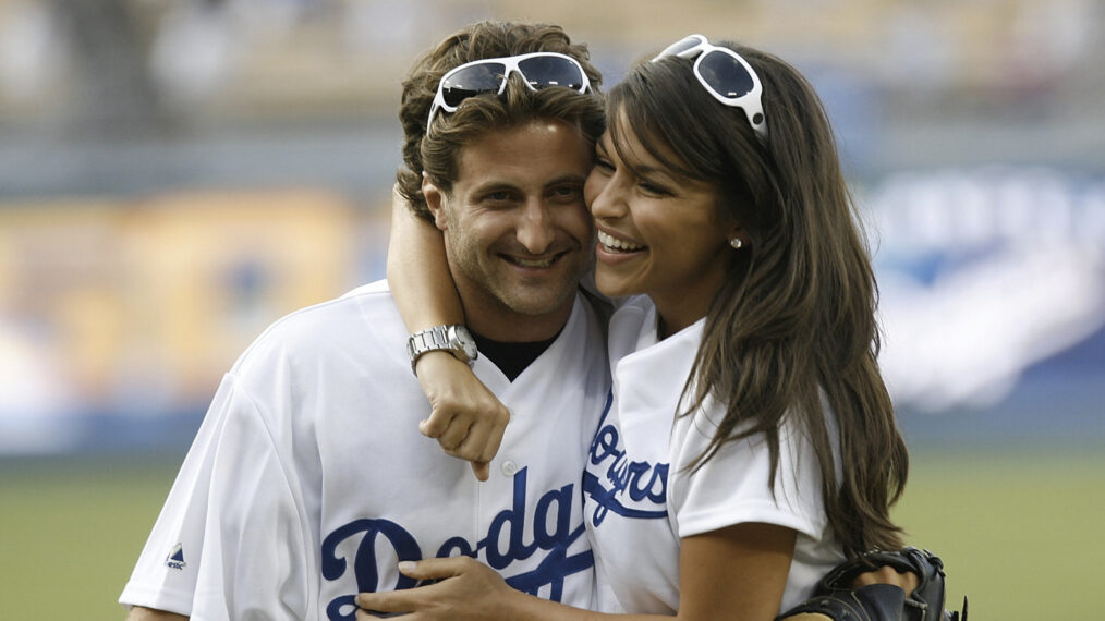 Jesse Csincsak and DeAnna Pappas at a Dodgers game