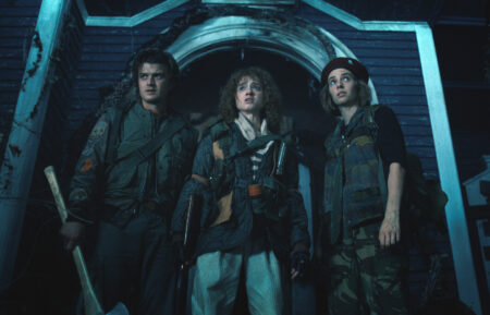 Joe Keery, Natalia Dyer, Maya Hawke in Stranger Things 4