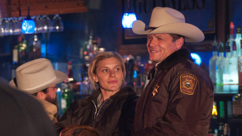 Katee Sackhoff and Bailey Chase in Longmire