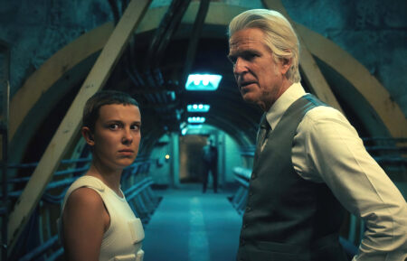 Millie Bobby Brown and Matthew Modine in Stranger Things 4