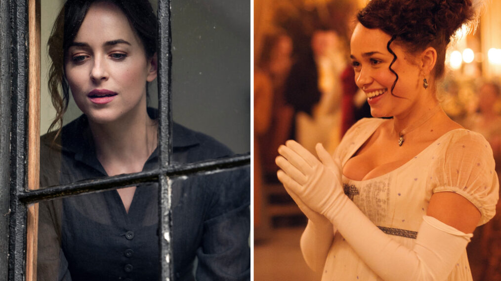 Dakota Johnson as Anne Alliot in Persuasion and Rose Williams as Charlottle Heywood in Sanditon