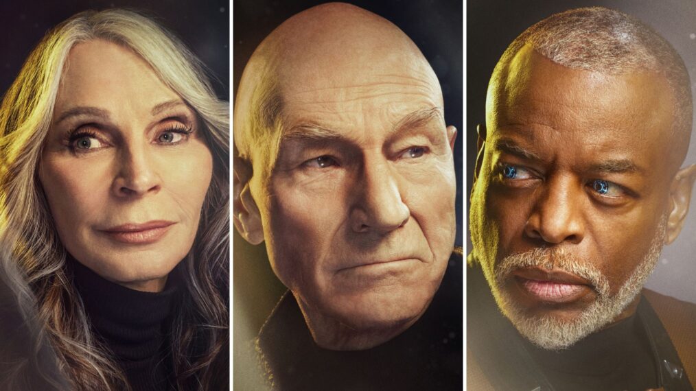 Gates McFadden, Patrick Stewart, LeVar Burton of Star Trek: Picard