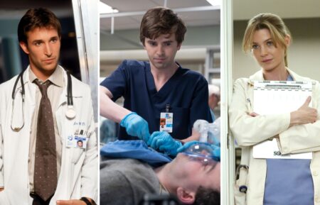 Noah Wyle of 'ER'; Freddie Highmore of 'The Good Doctor'; and Ellen Pompeo of 'Grey's Anatomy'