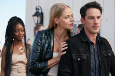 Sibongile Mlambo as Anatsa, Lily Cowles as Isobel, and Michael Trevino as Kyle in Roswell, New Mexico