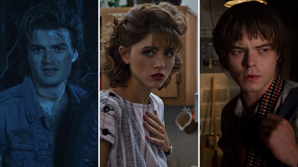 Joe Keery, Natalia Dyer, Charlie Heaton in Stranger Things