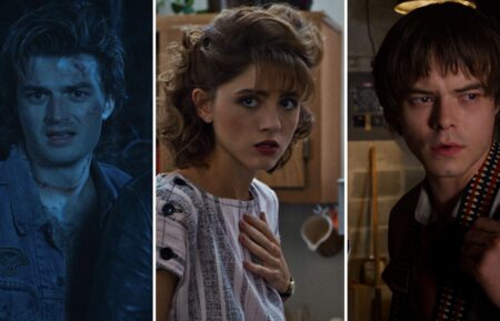 Joe Keery, Natalia Dyer, Charlie Heaton in Stranger Things