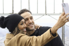 Tayshia Adams and Zac Clark take selfie on the Empire State Building