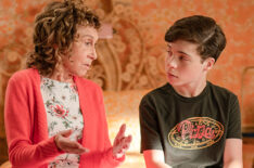 Rhea Perlman as Ruth and Eli Golden as Evan in 13 The Musical