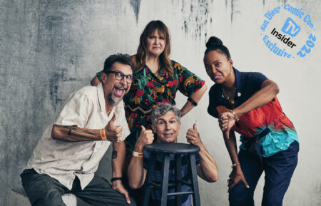 Lucky Yates, Chris Parnell, Amber Nash, and Aisha Tyler of Archer at TV Insider's SDCC 2022 portrait studio