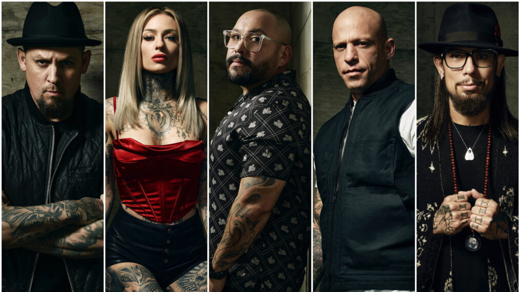 (L-R) Joel Madden, Ryan Ashley, Nikko Hurtado, Ami James, and Dave Navarro of Ink Master