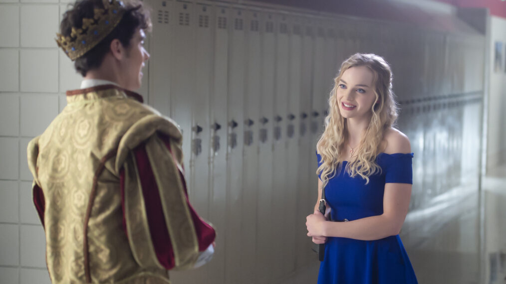 Ricky and Lily talk in the halls of East High.