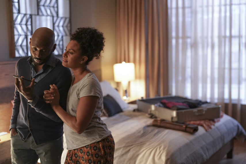 Romany Malco as Rome, Christina Moses as Regina in A Million Little Things