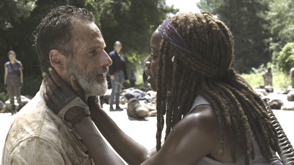 Andrew Lincoln and Danai Gurira in The Walking Dead