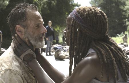 Andrew Lincoln and Danai Gurira in The Walking Dead