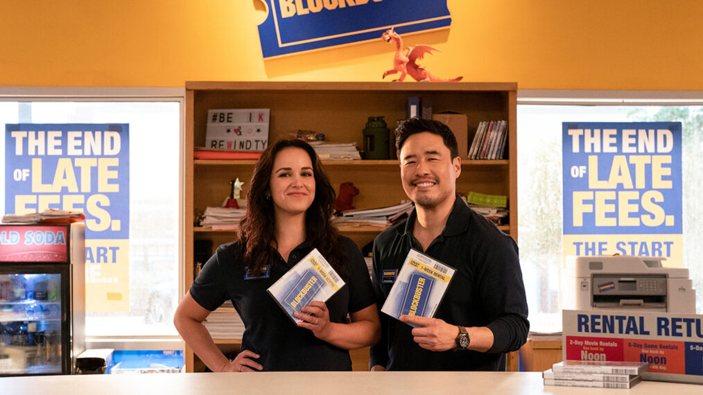 Melissa Fumero as Eliza, Randall Park as Timmy in Netflix's 'Blockbuster'