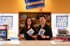 Melissa Fumero as Eliza, Randall Park as Timmy in Netflix's 'Blockbuster'