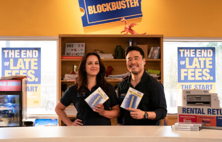 Melissa Fumero as Eliza, Randall Park as Timmy in Netflix's 'Blockbuster'