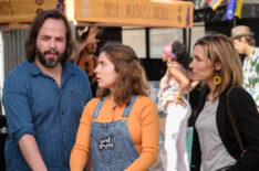 Angus Sampson as Dom Chalmers, Nathalie Morris as Olympia Chalmers-Davis, and Claudia Karvan as Angie Davis in 'Bump' - 'Relative Strangers'