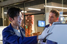 Jay Lee as Chris Park and Matt Lauria as Josh Folsom in CSI: Vegas