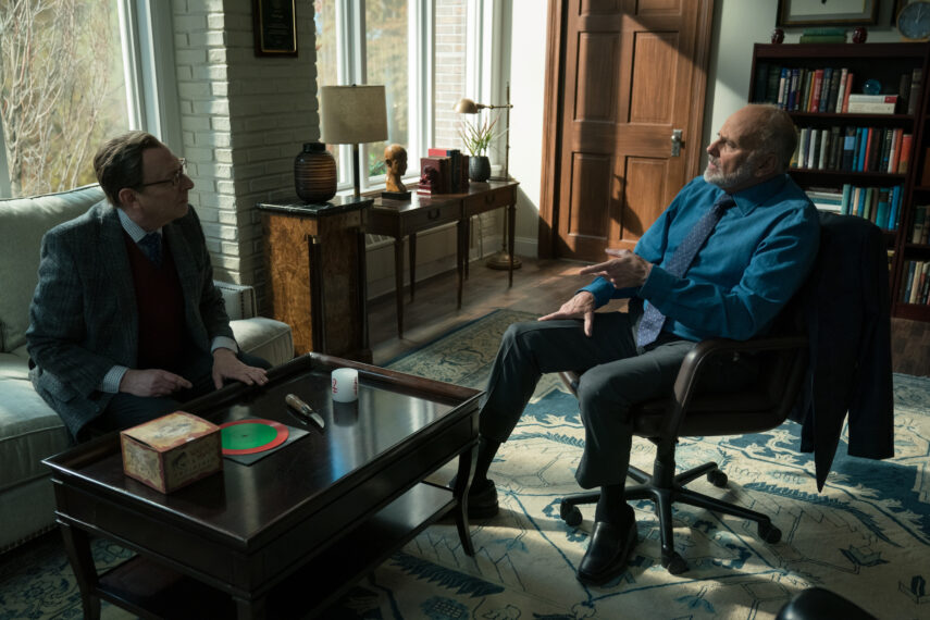 Michael Emerson as Leland Townsend and Kurt Fuller as Dr. Kurt Boggs in Evil