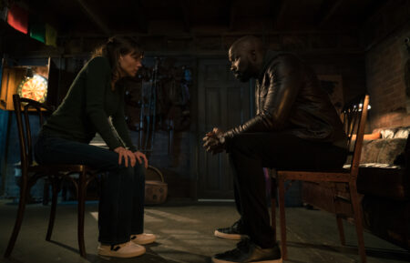 Katja Herbers as Kristen Bouchard and Mike Colter as David Acosta in Evil - 'The Demon of Parenthood'