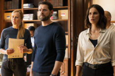 Unburdened episode of FBI: International - Eva-Jane Willis as Europol Agent Smitty Garretson, Luke Kleintank as Special Agent Scott Forrester, and Heida Reed as Special Agent Jamie Kellett