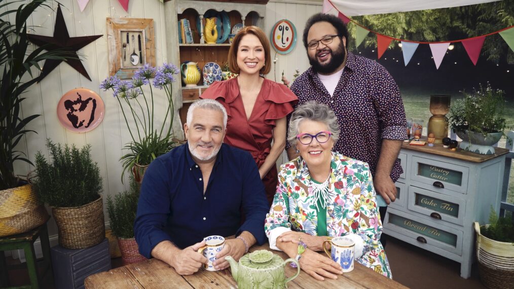 Paul Hollywood, Ellie Kemper, Prue Lieth, and Zach Cherry in 'Great American Baking Show'