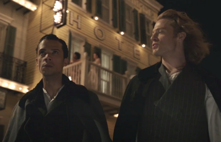 Jacob Anderson as Louis and Sam Reid as Lestat in AMC's Interview With the Vampire
