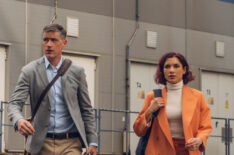Matthew Fox as Andy Yeats, Amber Rose Revah as Mika Bakhash in Last Light - 'The Dawning'